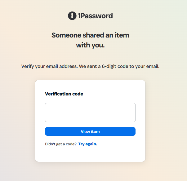 1password verification screen