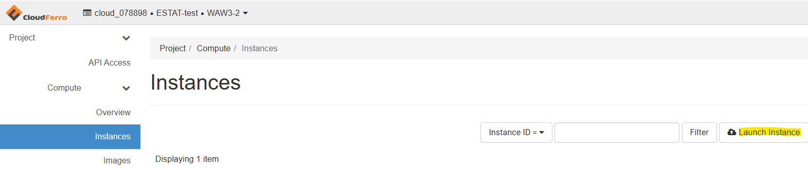 Horizon dashboard instances
