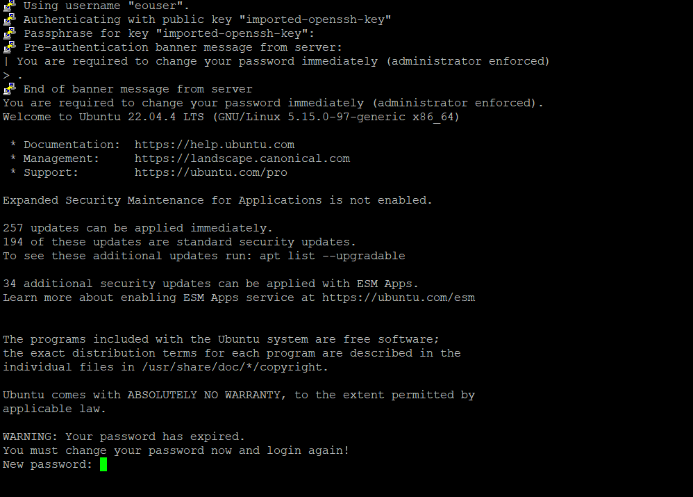 Initialize password