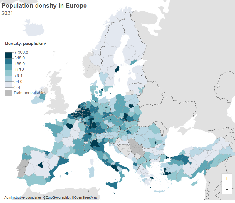 Eurostat map Data Driven Maps Eurostat map